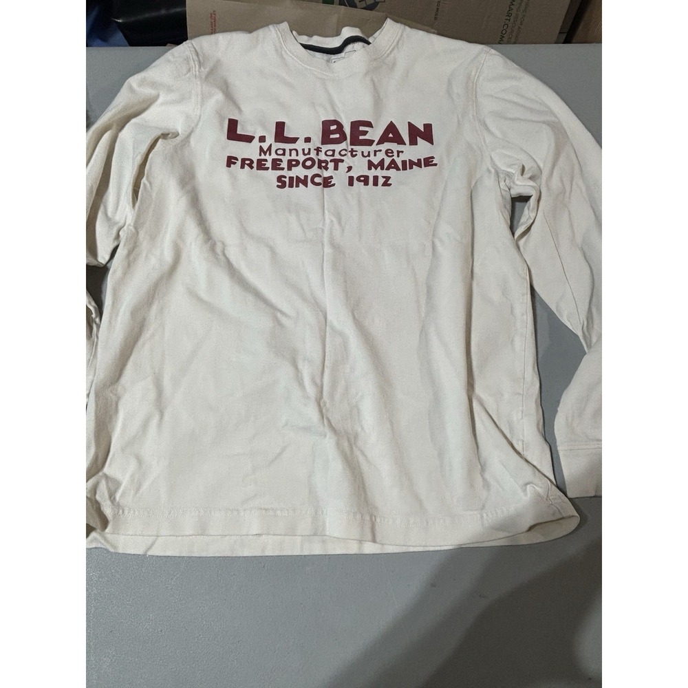 Ll Bean Cream Manufacturer L/S‎ Tshirt Medium